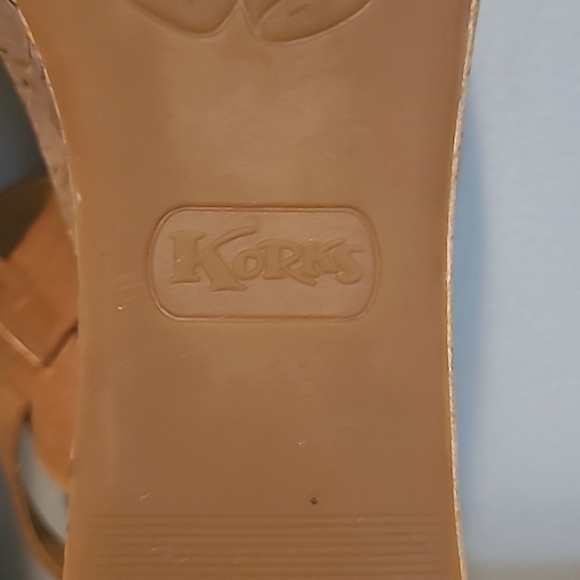 Kork-Ease Austin Tan Leather Platform Wedge Sandals Wmn's 10 Comfy Casual Summer - Picture 10 of 12